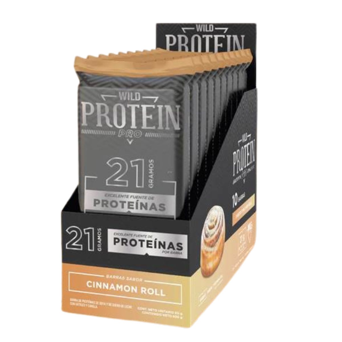Caja Wild Protein Pro Barra Cinnamon Roll 60 g X 10 UN1