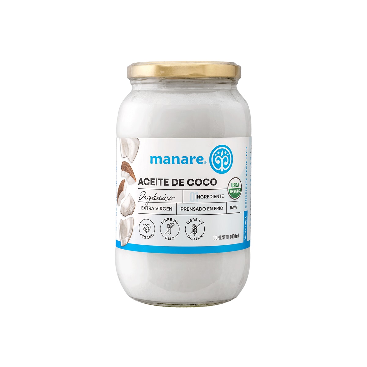 Manare Aceite de Coco Organico Extra Virgen 1 L1