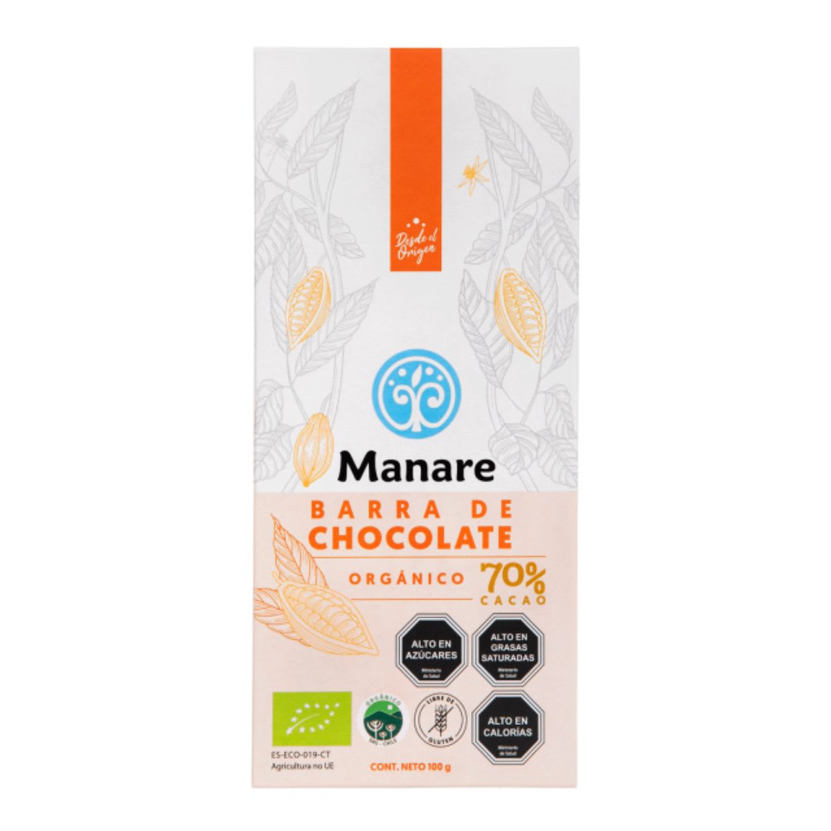Manare Chocolate Organico 70% Cacao 100 g4