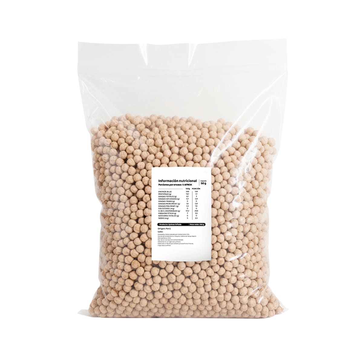 Pipoca De Quinoa Inflada Sin Azucar 6 Kg Andina Grains9