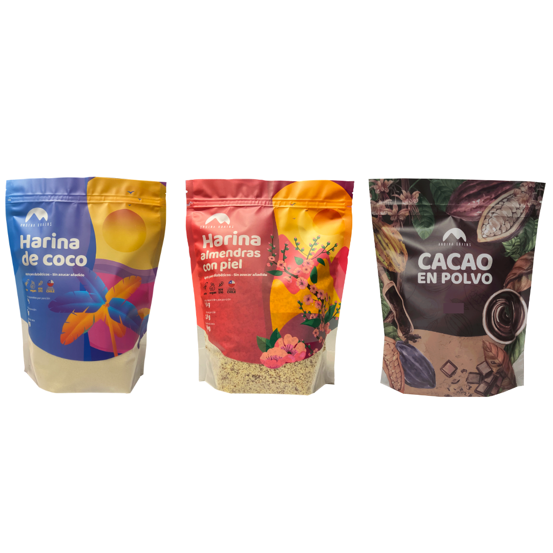 Harina de Almendras con piel + Harina de Coco + Cacao en polvo 3 x 1 Kg1