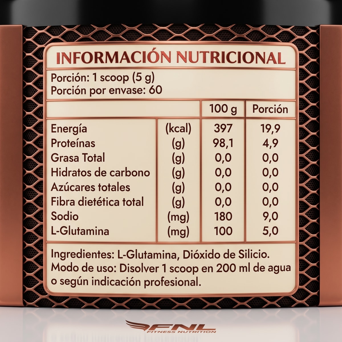 FNL L-Glutamina Ultra Pura 300 g2