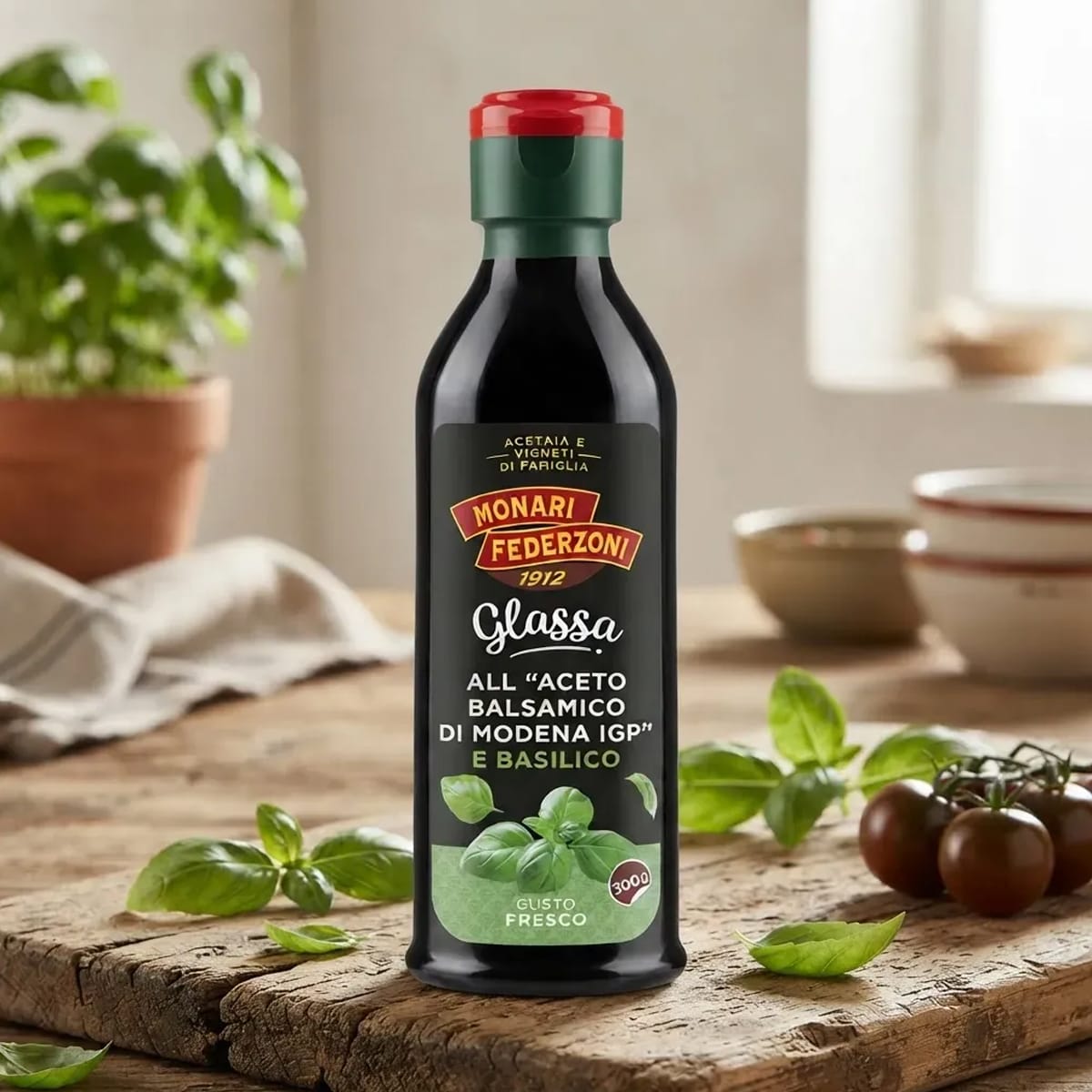 Monari Federzoni Glassa Aceto Balsamico Di Modena y Albahaca2