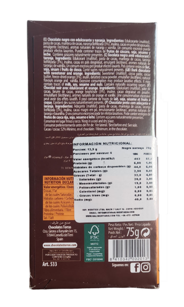 Torras Chocolate Negro con Naranja2