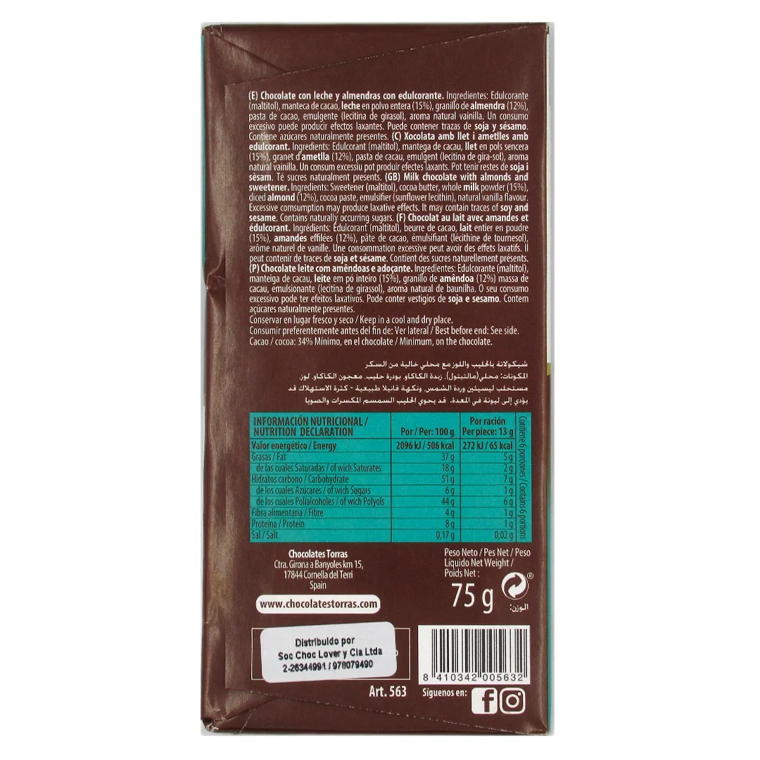Torras Chocolate Leche con Almendras3