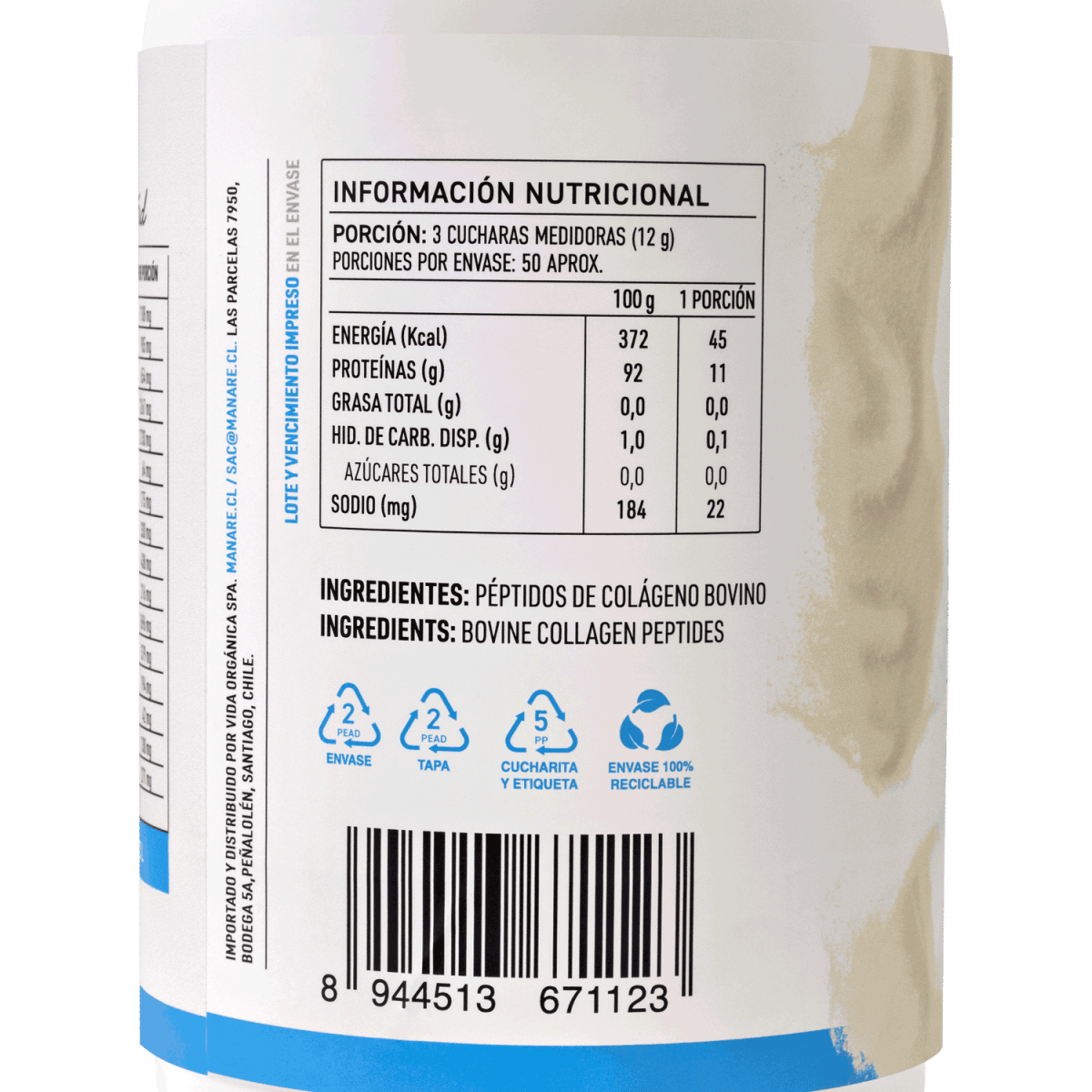 Manare Péptidos de Colágeno 600 g3