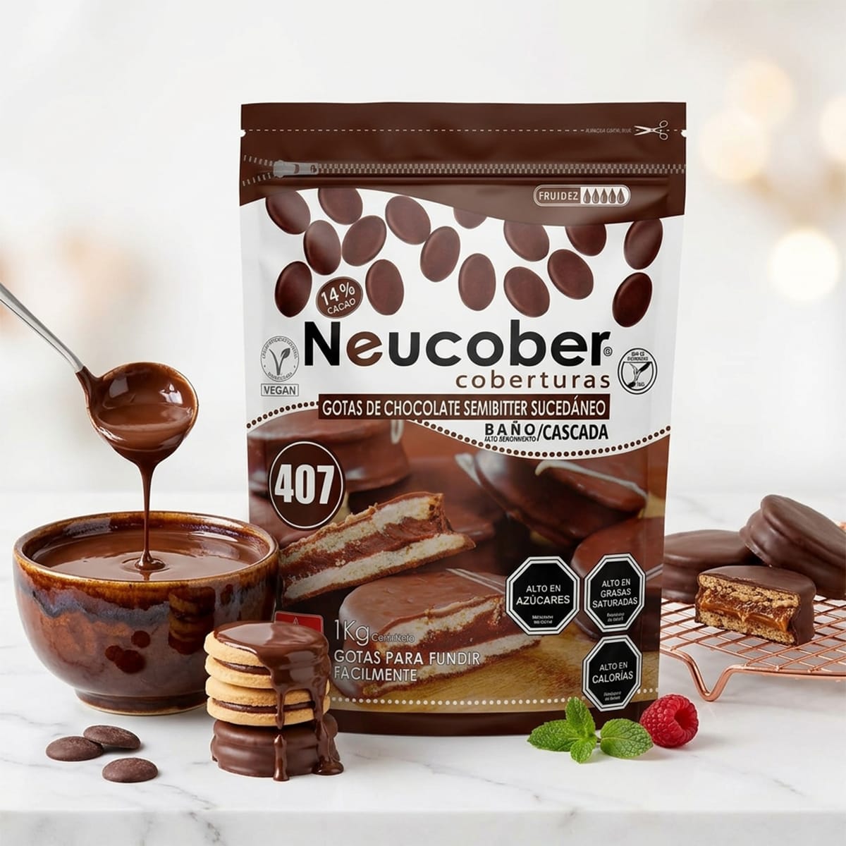 Neucober Cobertura Gotas de Chocolate Semibitter 4072
