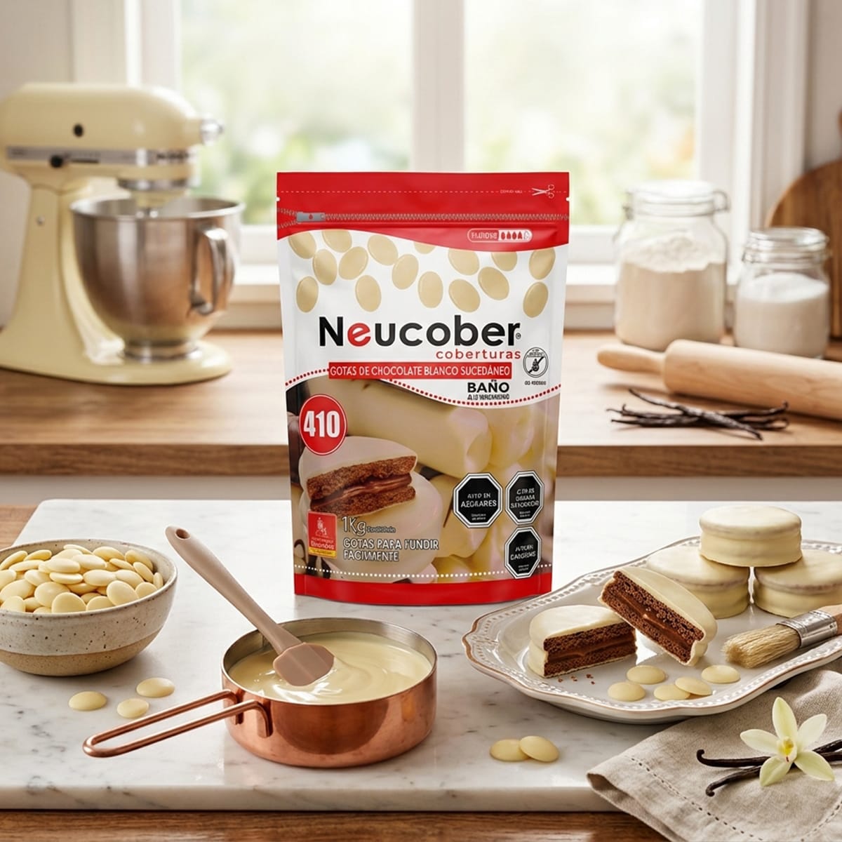 Neucober Cobertura Gotas de Chocolate Blanco 4102