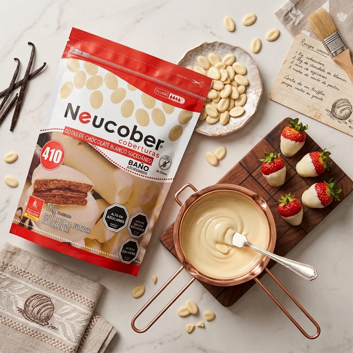 Neucober Cobertura Gotas de Chocolate Blanco 4103