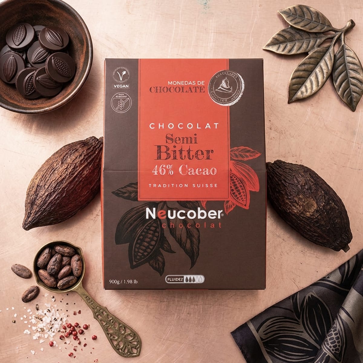 Neucober Monedas Chocolate Semibitter 46% Cacao 8013