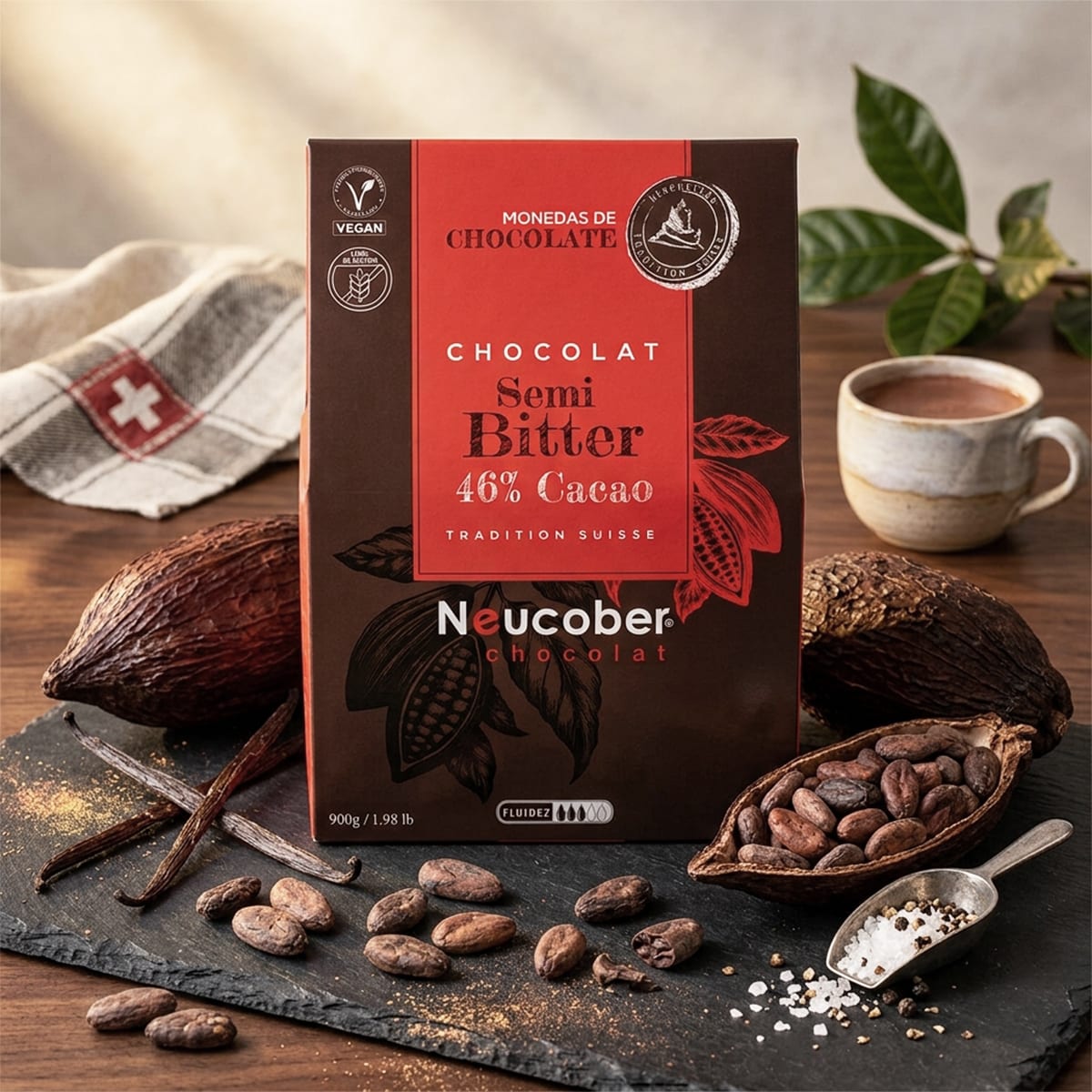 Neucober Monedas Chocolate Semibitter 46% Cacao 8012
