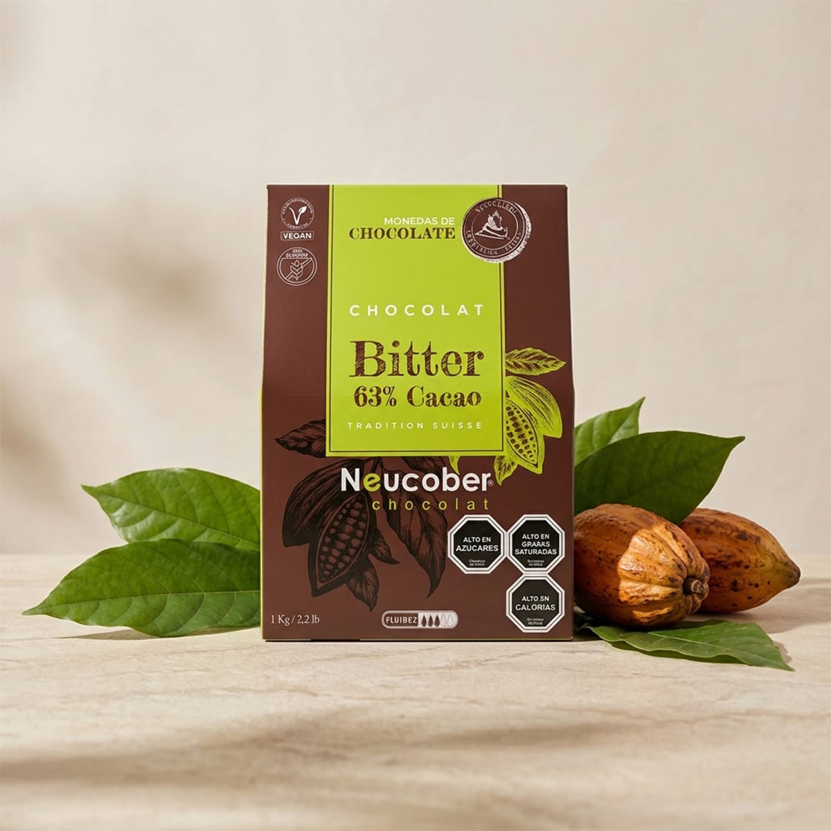 Neucober Monedas Chocolate Bitter 63% Cacao 8122