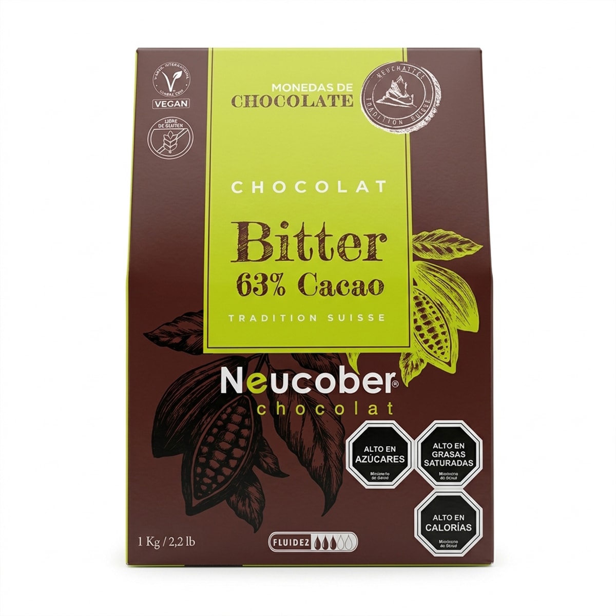 Neucober Monedas Chocolate Bitter 63% Cacao 8121