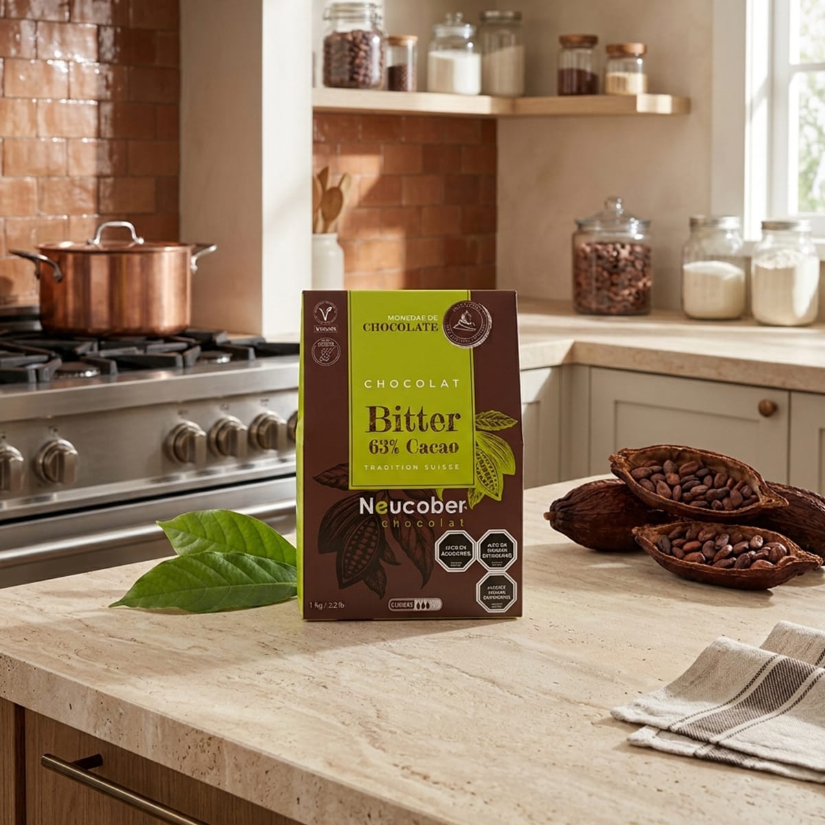 Neucober Monedas Chocolate Bitter 63% Cacao 8123