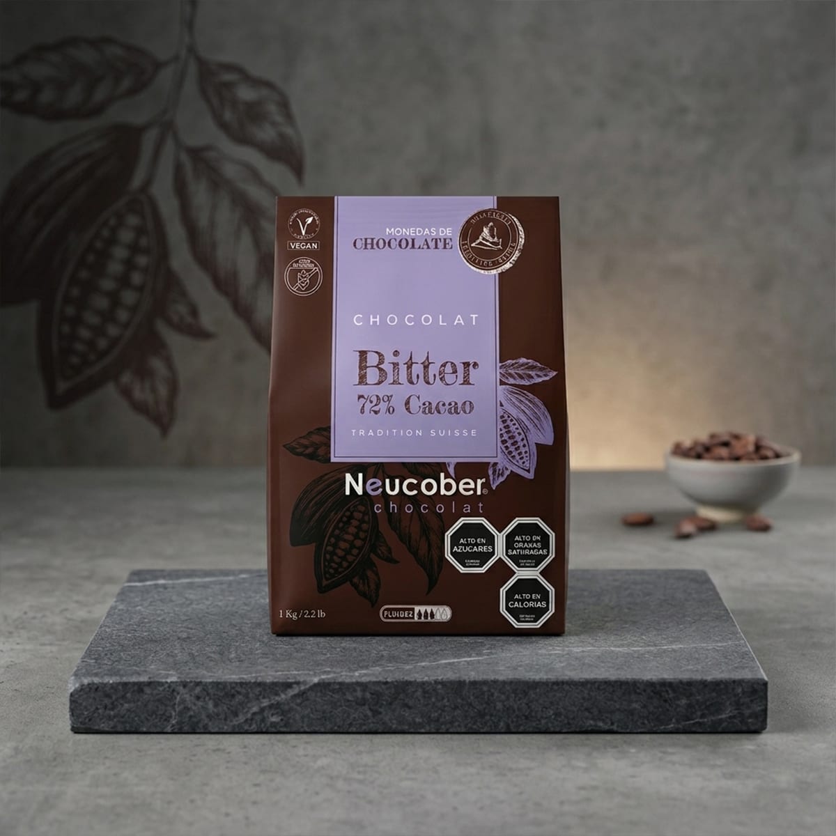 Neucober Monedas Chocolate Bitter 72% Cacao 8322