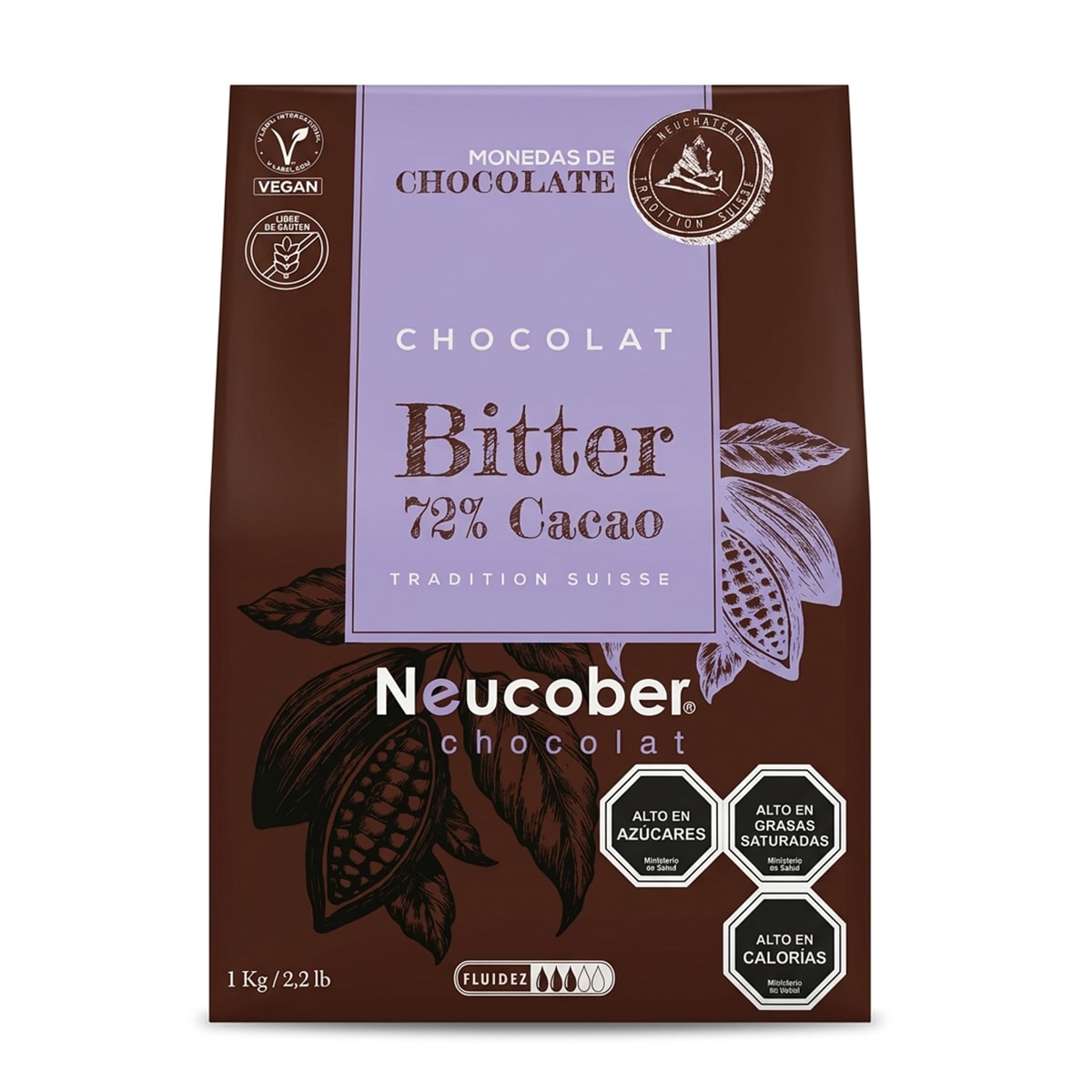 Neucober Monedas Chocolate Bitter 72% Cacao 8321