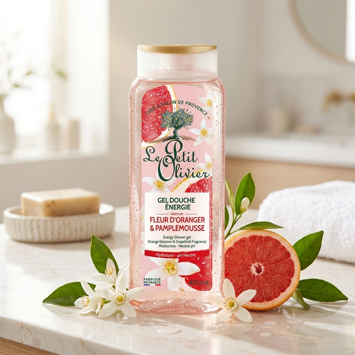 Le Petit Olivier Gel de Ducha Energia Flor de Azahar & Pomelo3