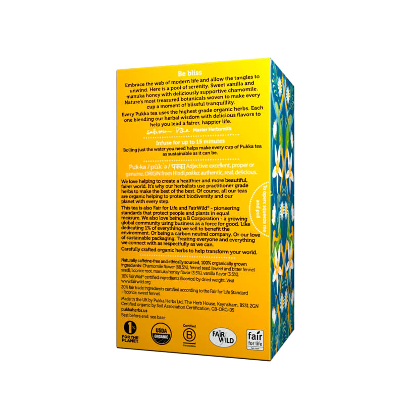 Pukka Chamomile, Vanilla & Manuka Honey X 4 UN2