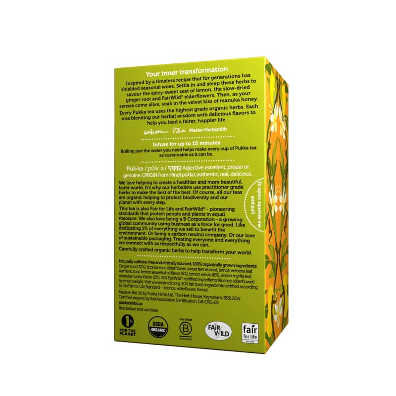 Pukka Lemon, Ginger & Manuka Honey 20 Bolsitas X 4 UN3