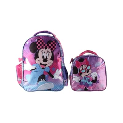 SET MOCHILA DE SATIN CON LONCHERA MINNIE 14