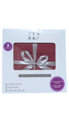 SET DE TOALLAS DE BAÑO ID COLOR ROJO1