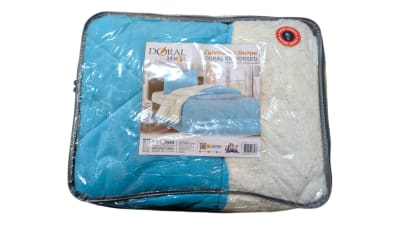 CUBRECAMA SHERPA CORAL EMBOSSED KIDS 1.5 PLAZAS CELESTE