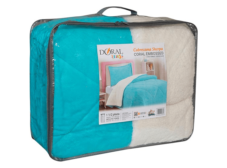CUBRECAMA SHERPA CORAL EMBOSSED KIDS 1.53
