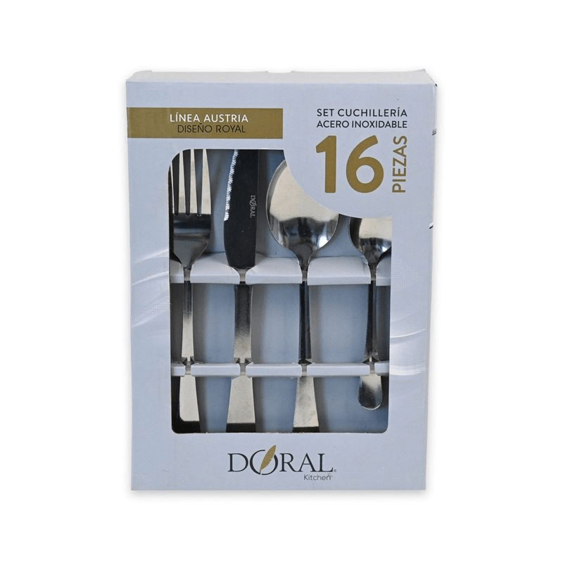 SET DE CUCHILLERIA ACERO CLASICO 16 PCS DORAL 0