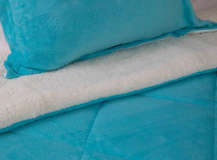 CUBRECAMA SHERPA CORAL EMBOSSED KIDS 1.5 PLAZAS CELESTE3