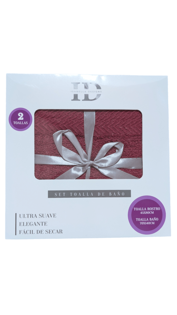 SET DE TOALLAS DE BAÑO ID COLOR ROJO 0
