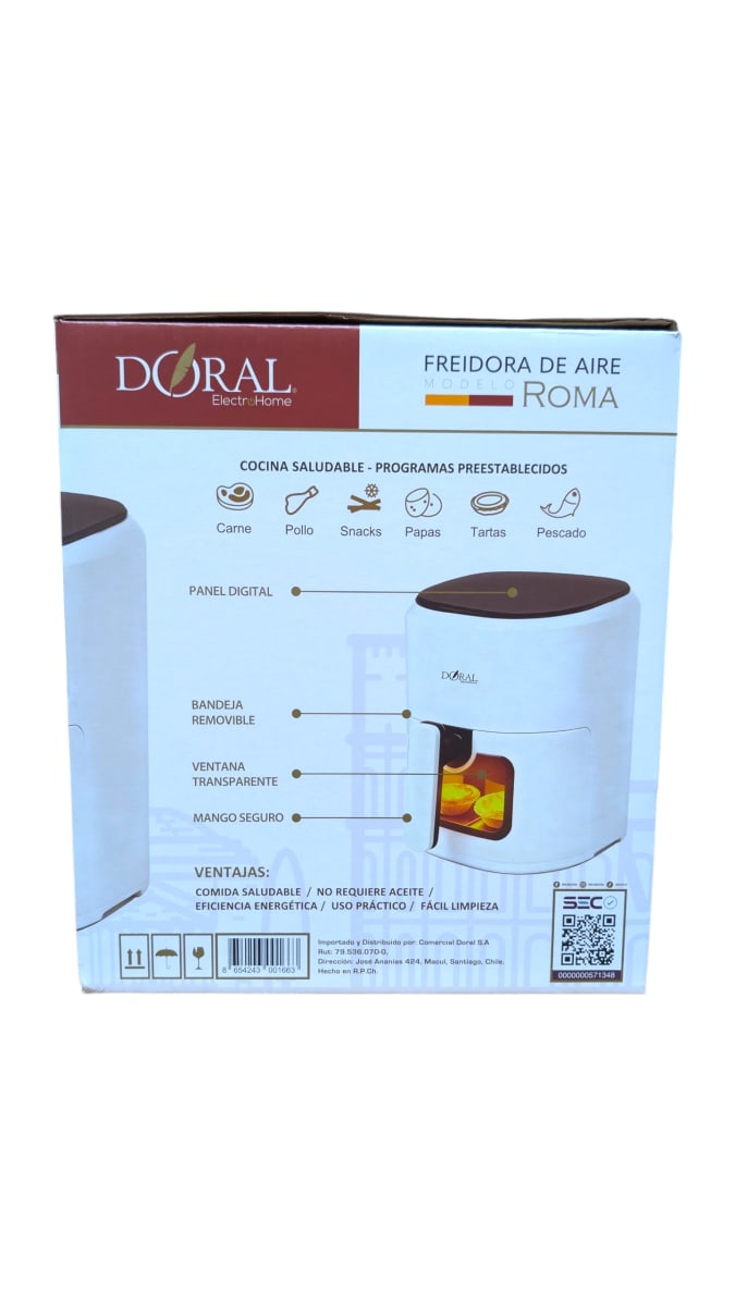FREIDORA DE AIRE ROMA DORAL BLANCA3