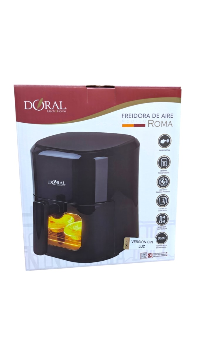 FREIDORA DE AIRE ROMA DORAL NEGRA 0