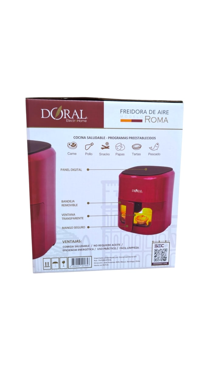 FREIDORA DE AIRE ROMA DORAL ROJA1