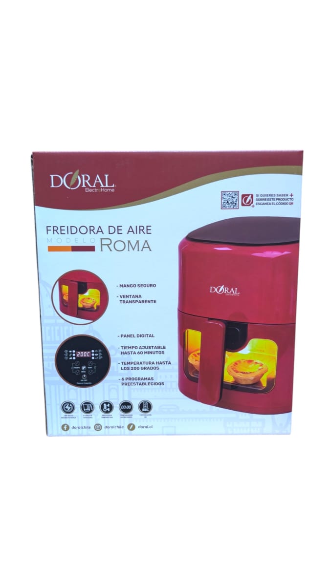 FREIDORA DE AIRE ROMA DORAL ROJA3