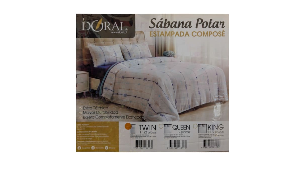 SABANAS POLAR ESTAMPADAS COMPOSE 1.5 PLAZAS4