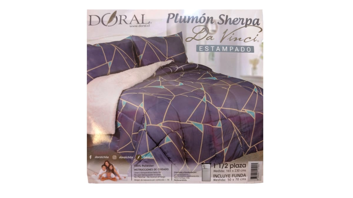 PLUMÓN SHERPA DA VINCI ESTAMPADO 1.5 PLAZAS2