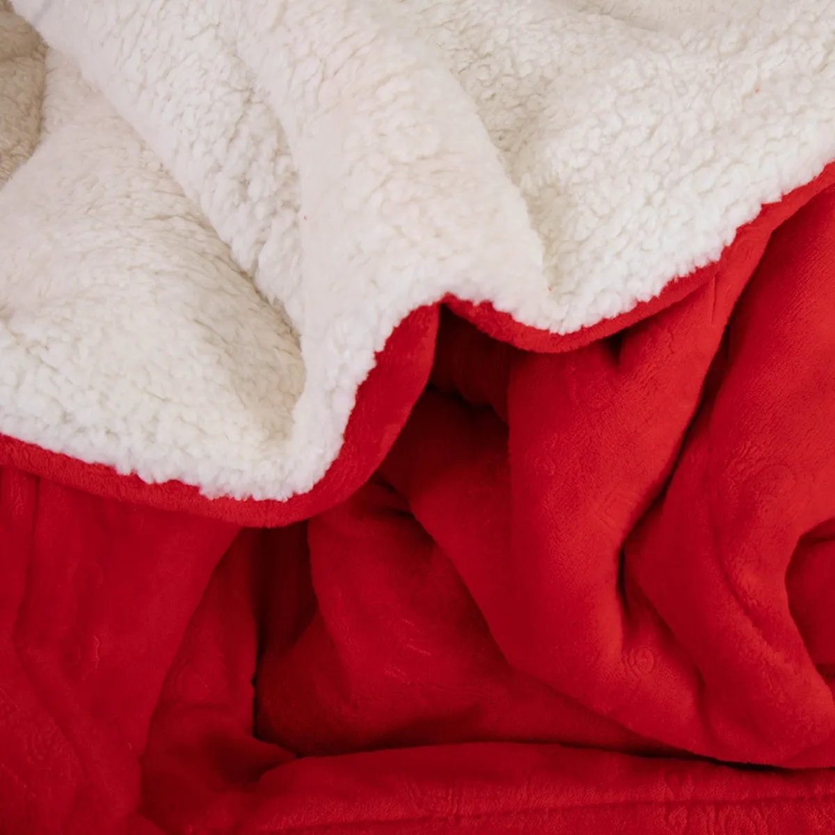 CUBRECAMA SHERPA CORAL EMBOSSED KIDS 1.5 PLAZAS ROJO4