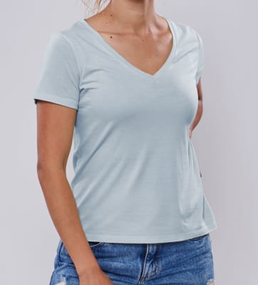 POLO V NECK WOMAN SKY