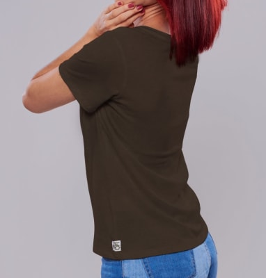 POLO V NECK WOMAN DARK MOSS