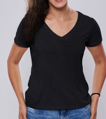 POLO V NECK WOMAN BLACK