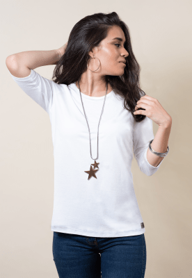 POLO BAMBÚ+PIMA MANGA 3/4 White