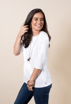 POLO BAMBÚ+PIMA MANGA 3/4 White