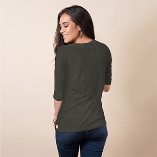 POLO BAMBÚ+PIMA MANGA 3/4 DARK MOSS