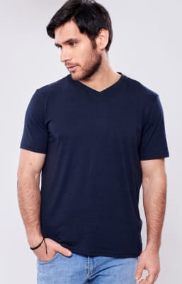 POLO V NECK PACIFIC BLUE BAMBÚ+PIMA