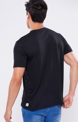 POLO CREW NECK BLACK BAMBÚ+PIMA