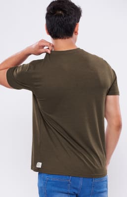 V NECK MAN DARK MOSS BAMBÚ+PIMA