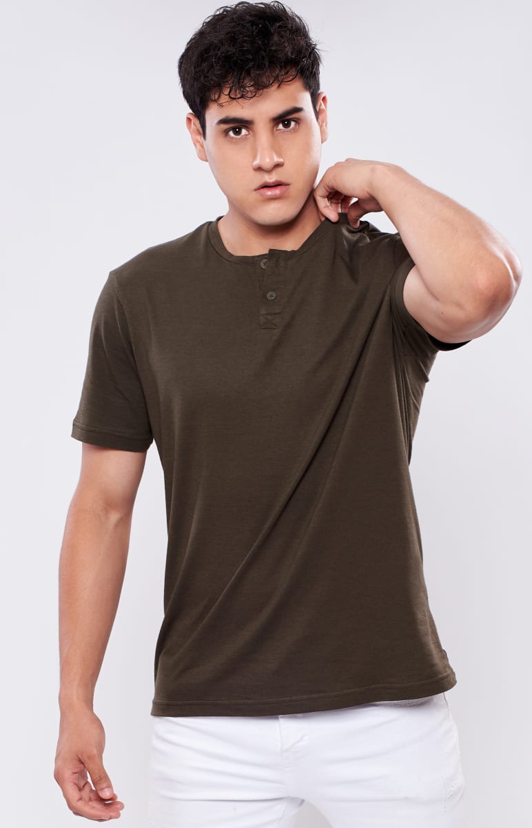 POLO HENLEY DARK MOSS BAMBÚ+PIMA 1