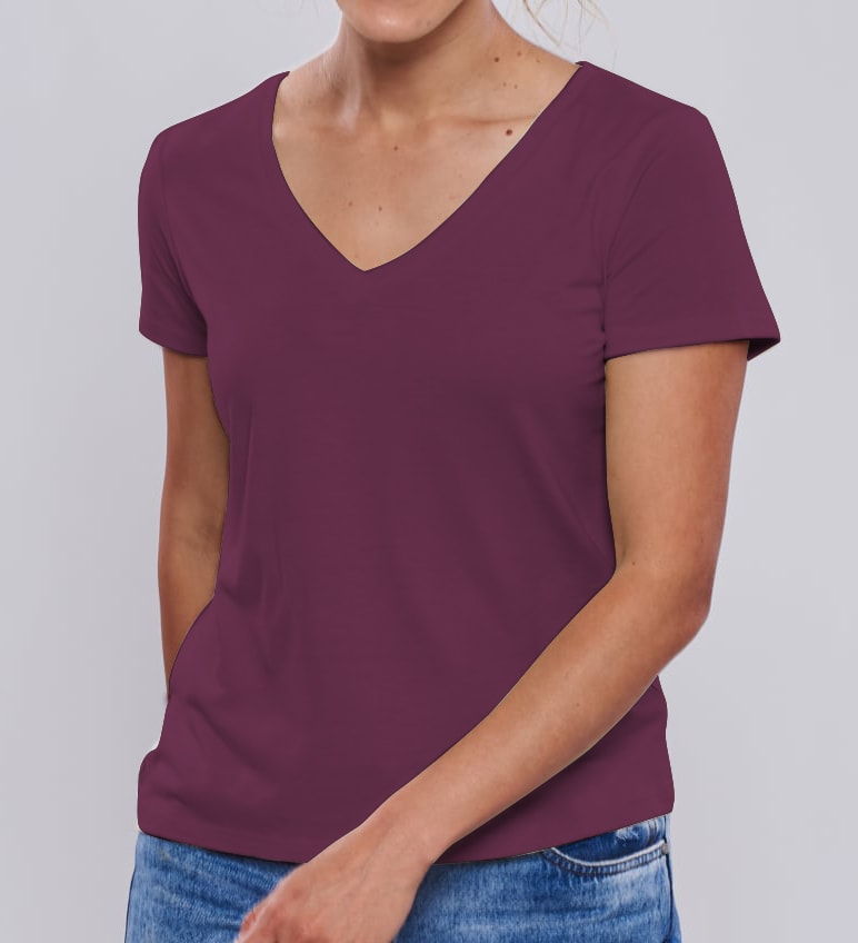 POLO V NECK WOMAN BORGOÑA1