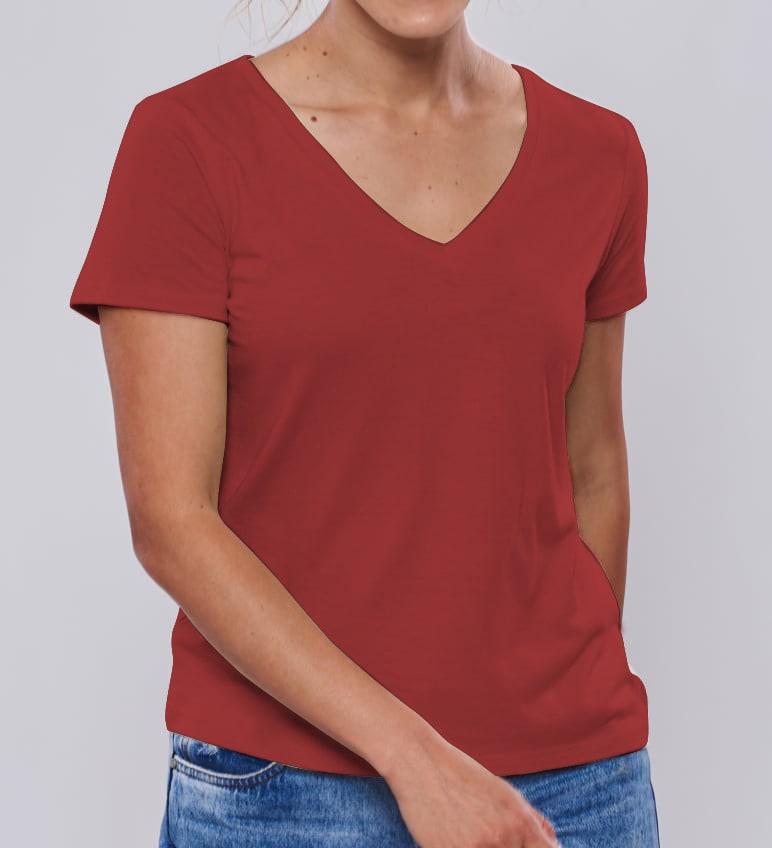 V NECK WOMAN BURDEOS1