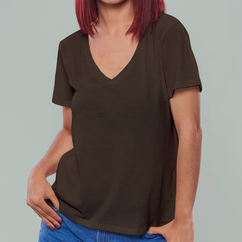 POLO V NECK WOMAN DARK MOSS2